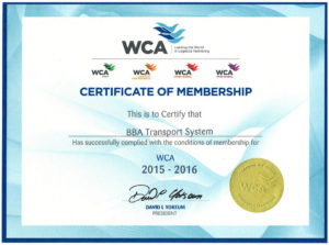 BBA Transport Certyfikat WCA